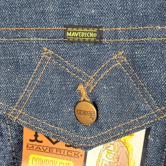 Vintage Maverick Cowboy Cut Denim Jacket NWT 1973 USA Sz 38 Blue Bell NOS - Picture 14 of 16